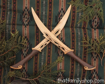 Tauriel's Blades Wood Replica Dagger Knives Sword LOTR Hobbit