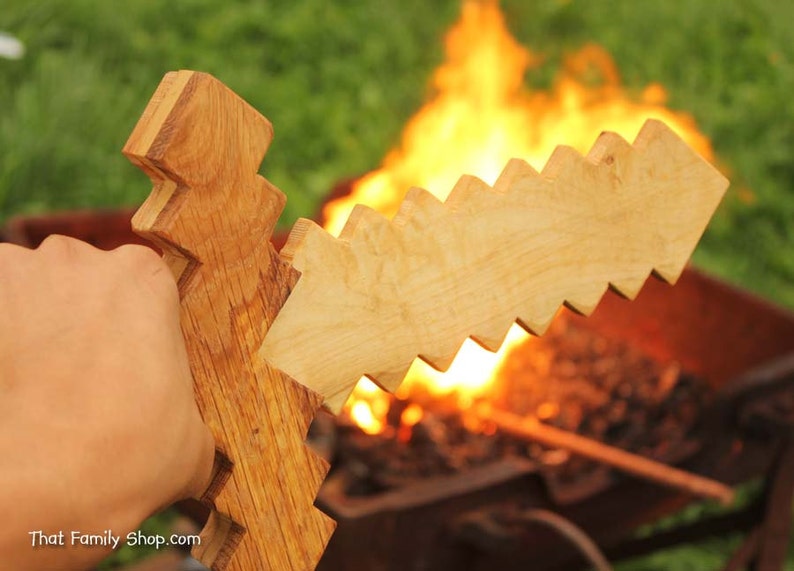 Minecraft Sword Wooden Toy Sword Computer/Video Game Replica Etsy