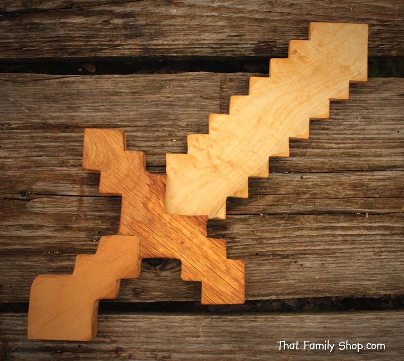 Minecraft Sword Wooden Toy Sword Computer/video Game Replica Etsy