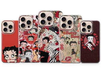 Betty Boop Phone Case Retro Pop Culture Art Cover for iPhone 17e, 17Pro, 16e, 15, 14, 13, 12, Samsung S26, S25, A17, A57, Pixel 10Pro, 9A