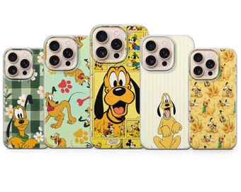 Pluto Phone Case Disney Yellow Dog Animation Cover for iPhone 17, 17Pro, 16e, 15, 14, 13, 12, Samsung S26, S25, A17, A57, Pixel 10Pro, 9A