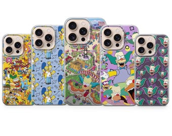 The Simpsons Phone Case Krustyland Clown Yellow Cover for iPhone 17, 17Pro, 16e, 15, 14, 13, 12, Samsung S26, S25, A17, A57, Pixel 10Pro, 9A