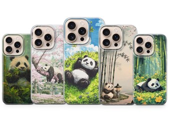 Panda Phone Case Bamboo Kawaii Fluffy Bear Cover for iPhone 18Pro, 17, 16e, 15, 14, 13, 12, Samsung S26, S25, A17, A57, Pixel 11, 10, 9A, 8