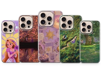 Funda para teléfono de Enredados, Princesa Rapunzel, Romance, para iPhone 17, 17 Pro, 16e, 15, 14, 13, 12, Samsung S26, S25, A17, A57, Pixel 10 Pro, 9A