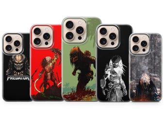Predator Phone Case Alien Hunter Sci-Fi Cult Cover for iPhone 17e, 17Pro, 16e, 15, 14, 13, 12, Samsung S26, S25, A17, A57, Pixel 10Pro, 9A
