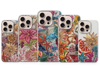 Beaded Aesthetic Phone Case Boho Artisan Craft Cover for iPhone 17, 17Pro, 16e, 15, 14, 13, 12, Samsung S26, S25, A17, A57, Pixel 10Pro, 9A