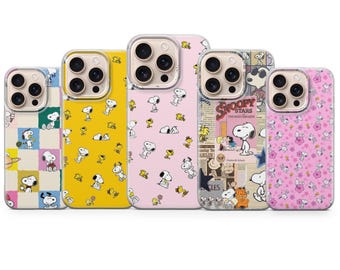 Snoopy Phone Case Peanuts Dog Charlie Brown Cover for iPhone 17, 17Pro, 16e, 15, 14, 13, 12, Samsung S26, S25, A17, A57, Pixel 10Pro, 9A