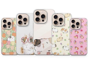 Guinea Pig Phone Case Rodent Pet Kawaii Animal Cover for iPhone 17, 17Pro, 16e, 15, 14, 13, 12, Samsung S26, S25, A17, A57, Pixel 10Pro, 9A