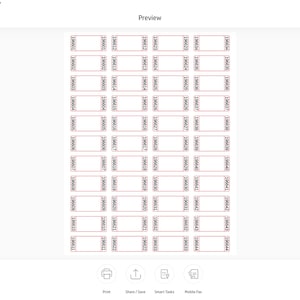 May include: A grid of 44 blank white squares with black outlines and red borders. Each square has a number printed in black at the top. The numbers range from 196601 to 196644.