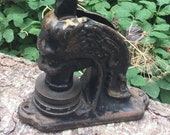 Antique Anthony-Scovill Company Inc. 1901 Cast Iron Lions Head Stamp Seal Embossing Desk Press