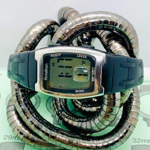 Armitron 45/6949 Retro Barrel Case Silver Tone/black Digital  display picture 1