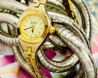 Vintage Citizen - 5920-S011493 - Gold Tone Women\'s Watch Vintage Citizen 5920 Ladies Gold and Silver Circle Small  main image 3