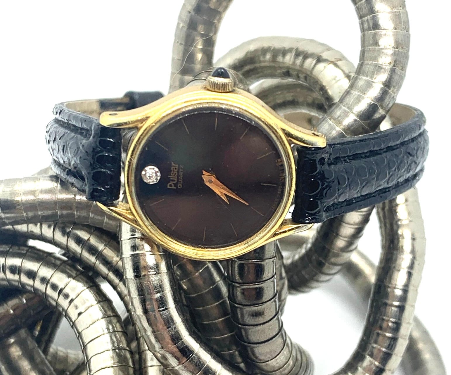 Montre Femme Pulsar à Quartz Dorée - Bracelet Métal - À Restaurer / Occasion