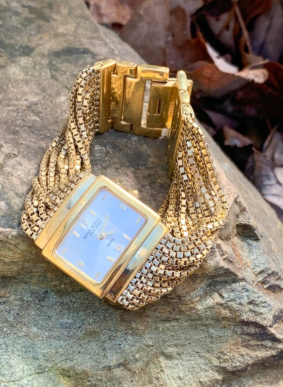 Gold-tone Anne Klein Square Watch for Women | Vintage Designer Watch –  Vintage Radar