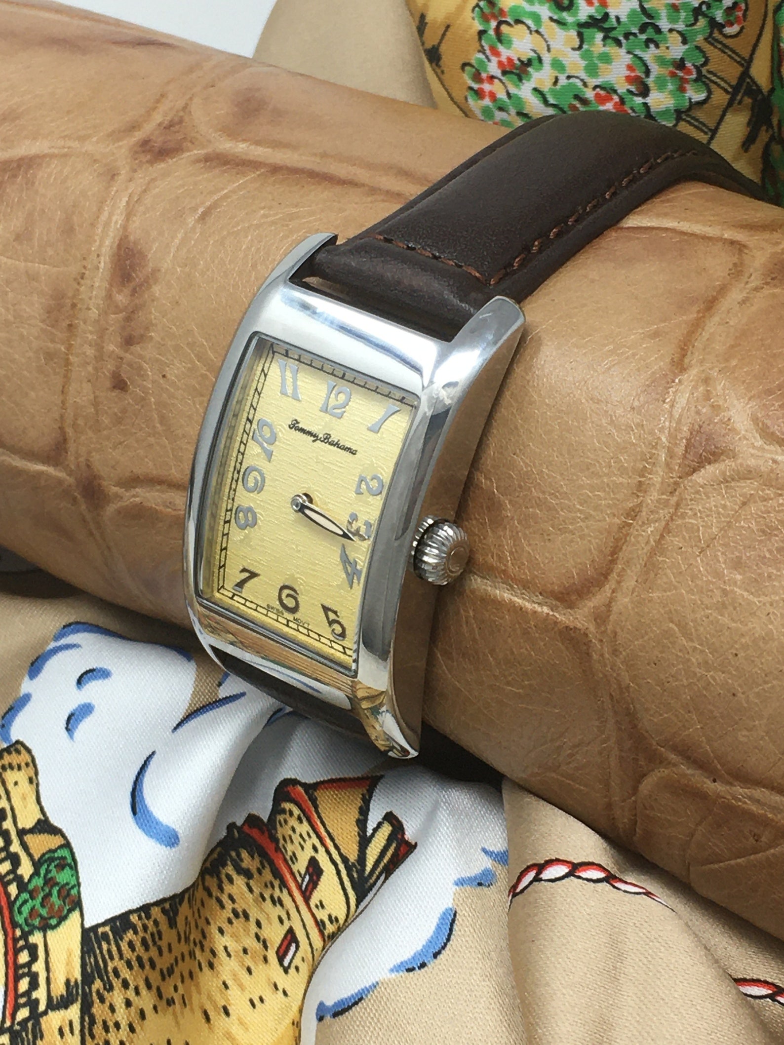 Tommy Bahama Curved Rectangular/Tank Style Men's Silver Etsy