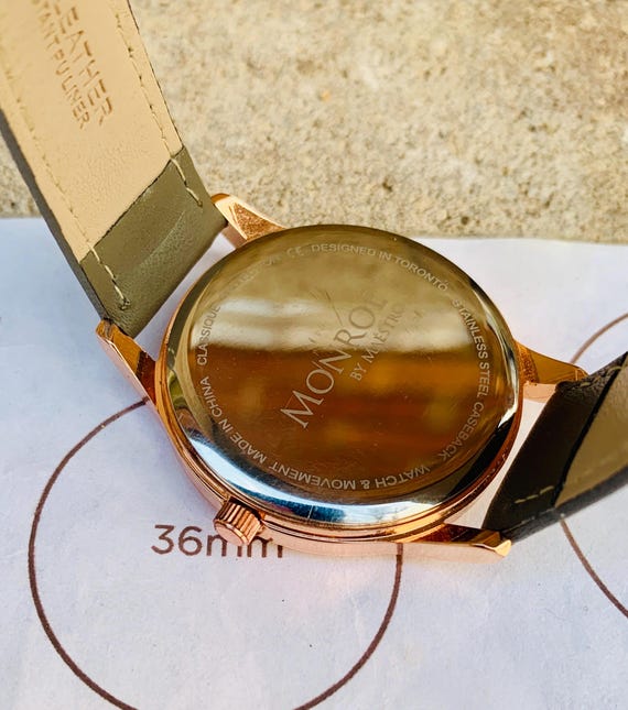 Monroe by Maestro Rose Gold Tone/gray Leather Classic  display picture 3