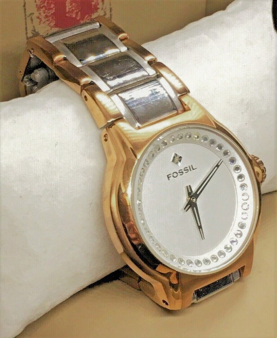 Fossil Dress Collection FS4419 Rose Gold stainless Gemmed Dial