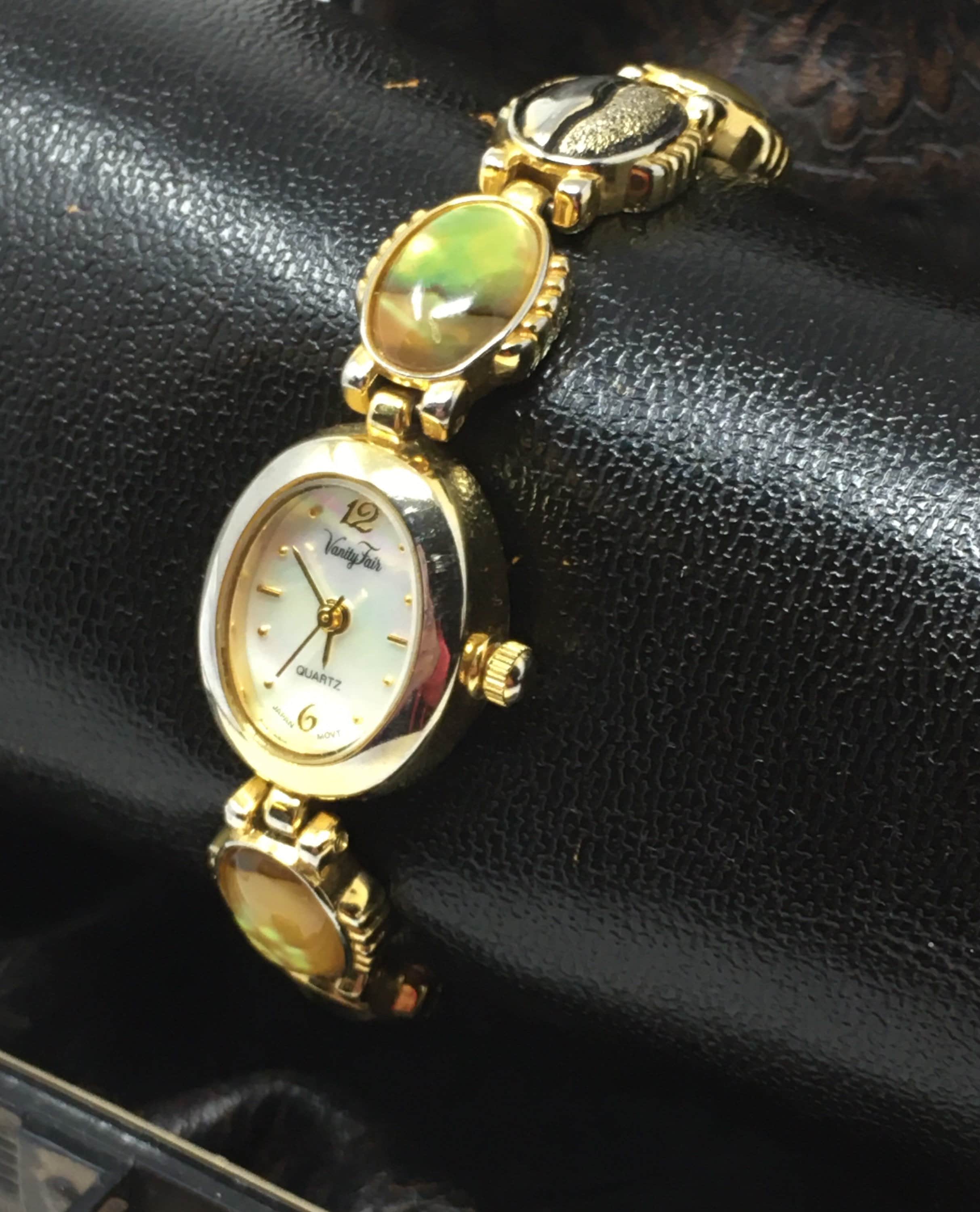 VINTAGE. Vanity Fair Gold Tone Pearl Multi-Strand Bracelet Watch Vanity Fair Vintage Watch Women Gold Tone Faux Pearl Band  main image 3