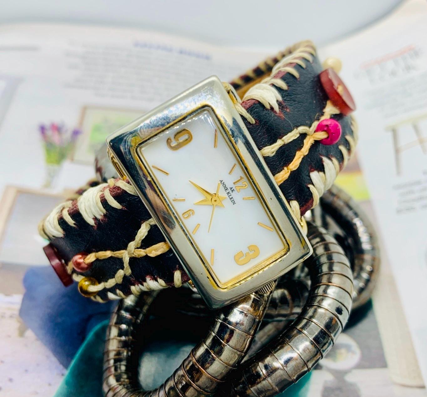 Anne Klein‎ New York Gold Tone Cage Cuff Watch Swiss 732S/2 12/1326 Never Worn Vintage Anne Klein II Women main image 2