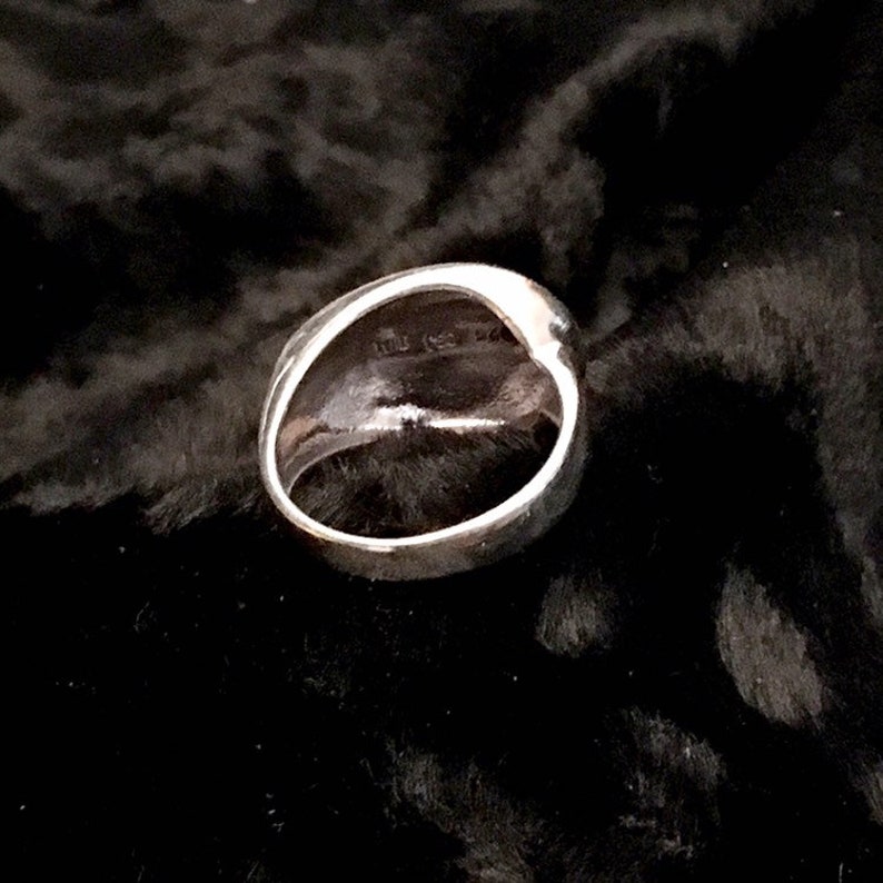 Southwestern Flair GSJ Signed Sterling Silver MarcasiteTurquoise Inlay Horseshoe Ring
