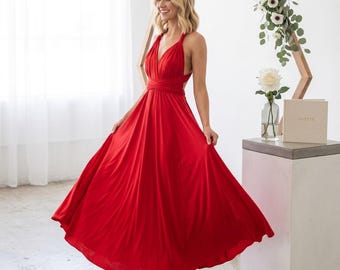 Vestido largo cruzado infinito, vestido convertible de fiesta boho para damas de honor