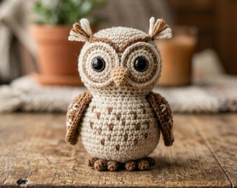 Realistic Owl Crochet Pattern Amigurumi Multilingual PDF Detailed Sculptural Animal Tutorial