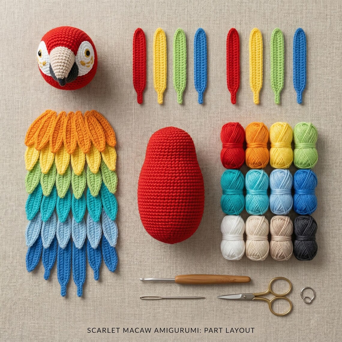 Macaw Pinata Tutorial Realistic Macaw Crochet Pattern Amigurumi Multilingual PDF Detailed ...