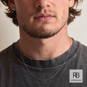 Ultradünne silberne Connell-Kette für Herren, Edelstahl-Kubanische Gliederhalskette