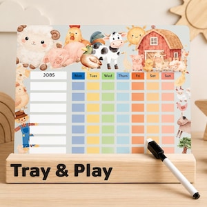 Farm Animal Reward Chart for Kids | Custom Chore Chart | Reusable & Wipe Clean