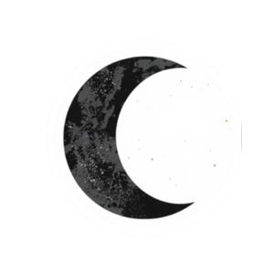 Pegatina texturizada de luna creciente – Calcomanía celestial oscura para portátil (vinilo)