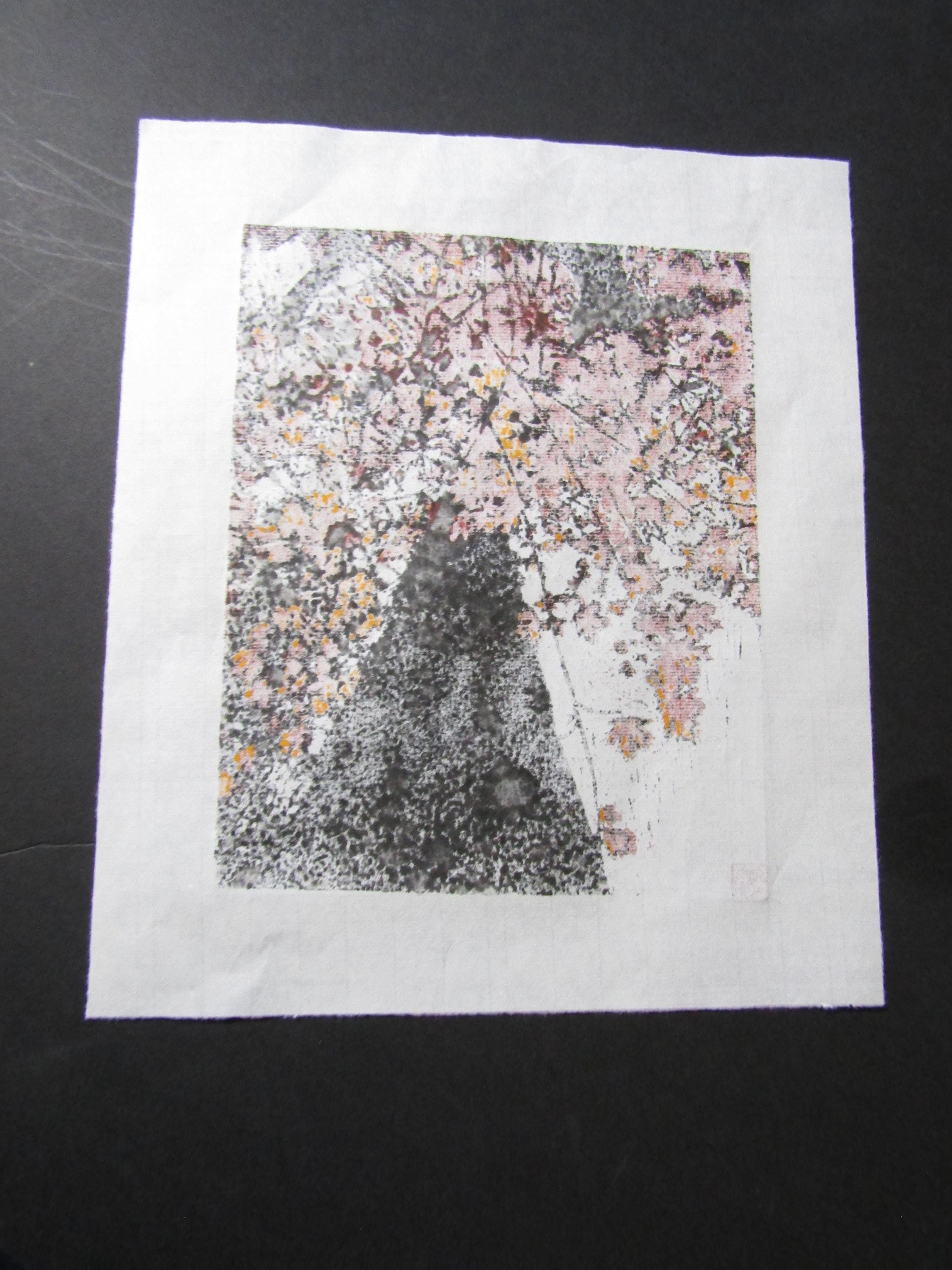 Up A Maple Tree Original Hand Carved Woodblock Print Japanese Moku