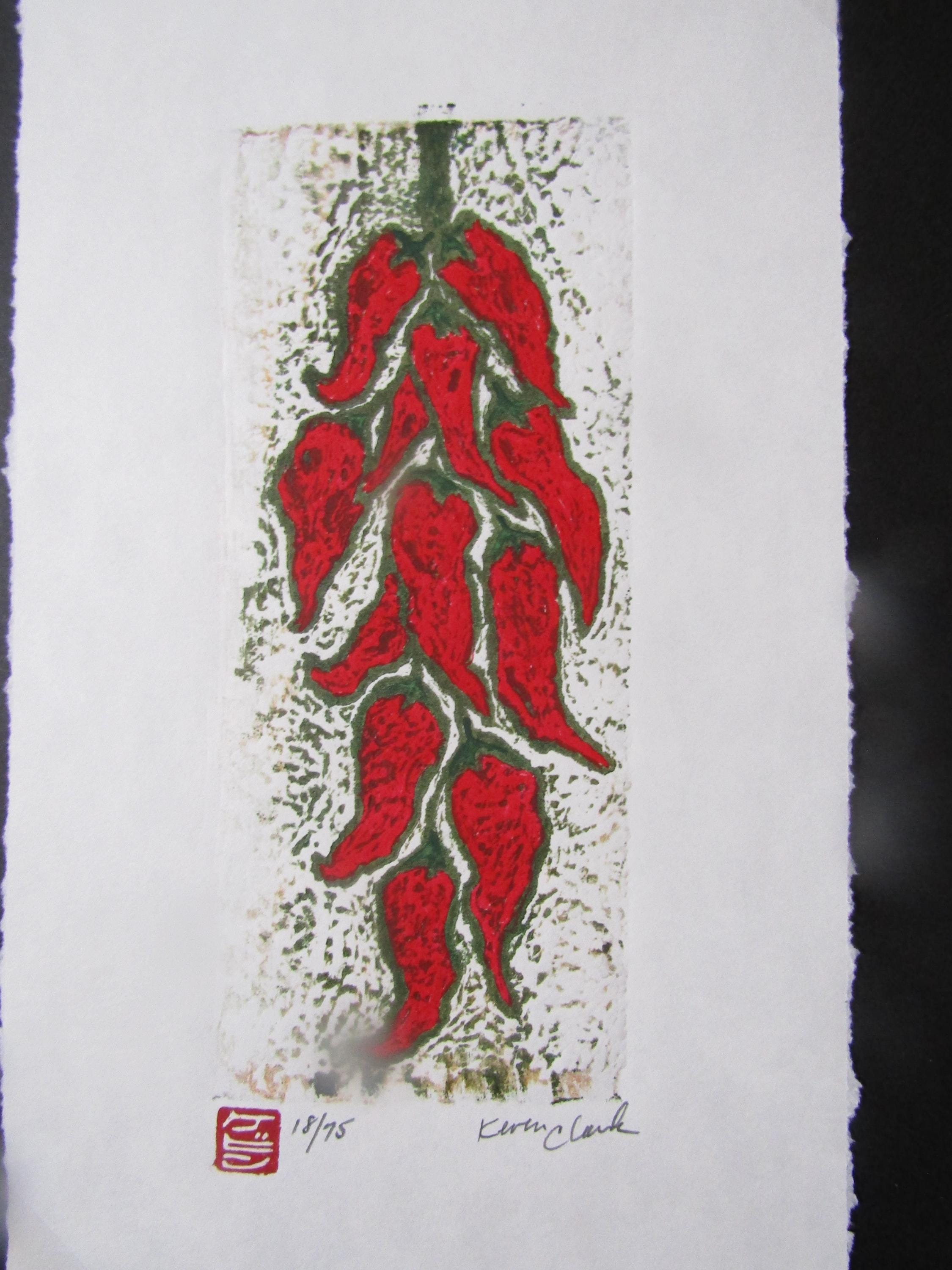 Hanging Hot Chili Peppers Jalapeno Anaheim Original Hand Carved