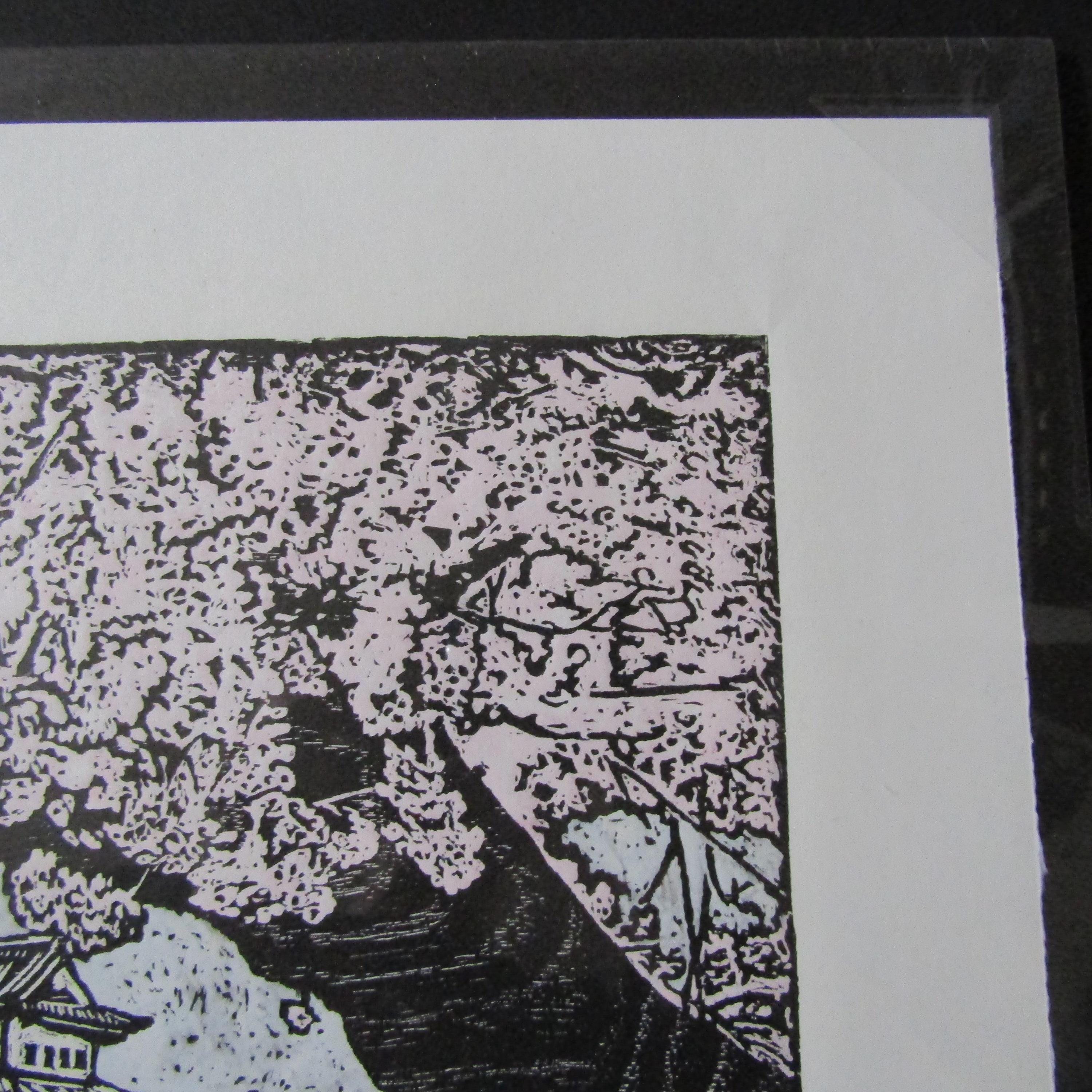 Original Hand Carved Woodblock Print Woodcut Moku Hanga Hirosaki