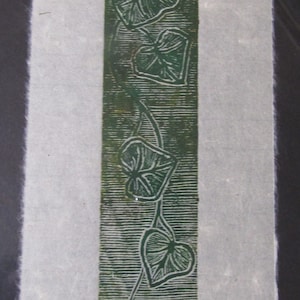 Hanging Ivy Vine plant original hand carved woodcut woodblock print  Moku Hanga Japanese washi paper signed Kevin Clark