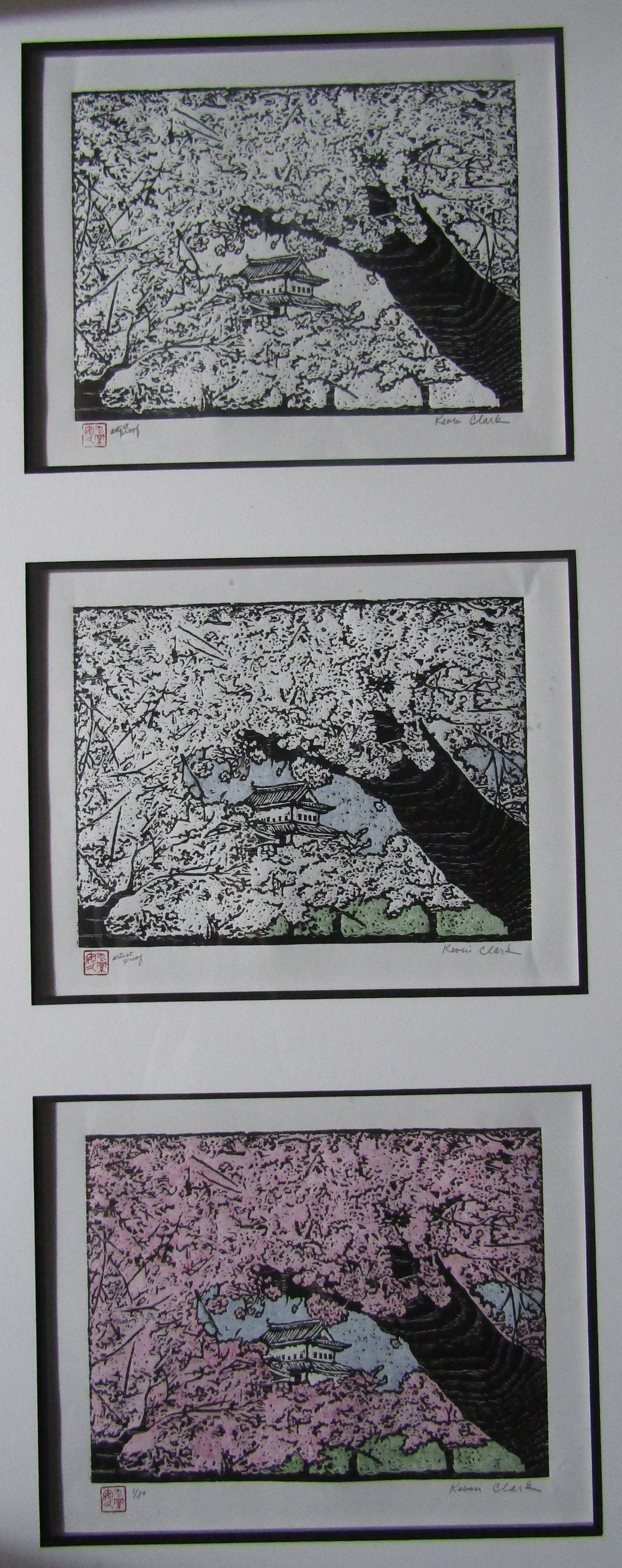 Original Hand Carved Woodblock Print Woodcut Moku Hanga Hirosaki