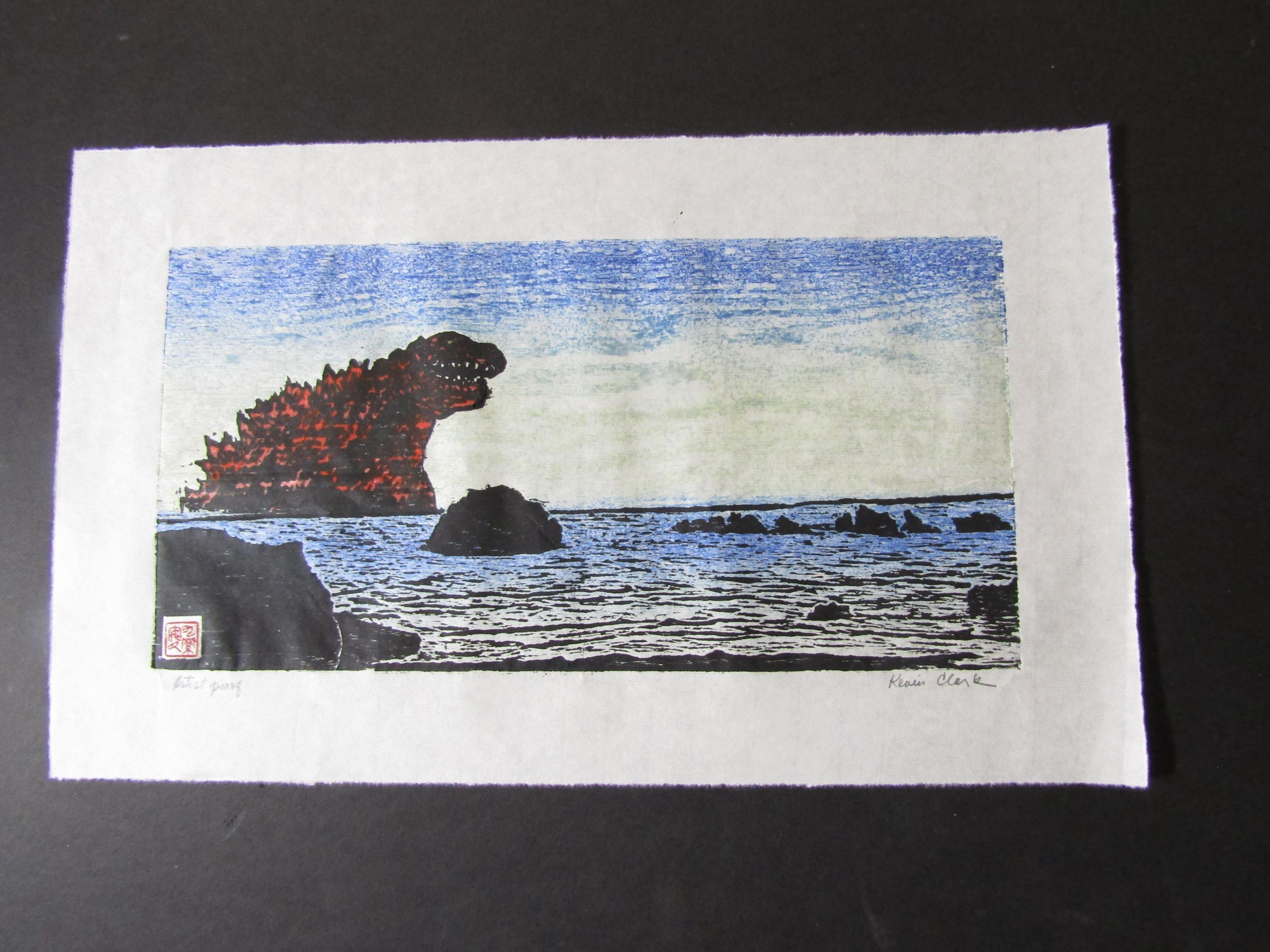 Kaiju Face Rock Bandon Oregon Coast Sea Monster Godzilla-like