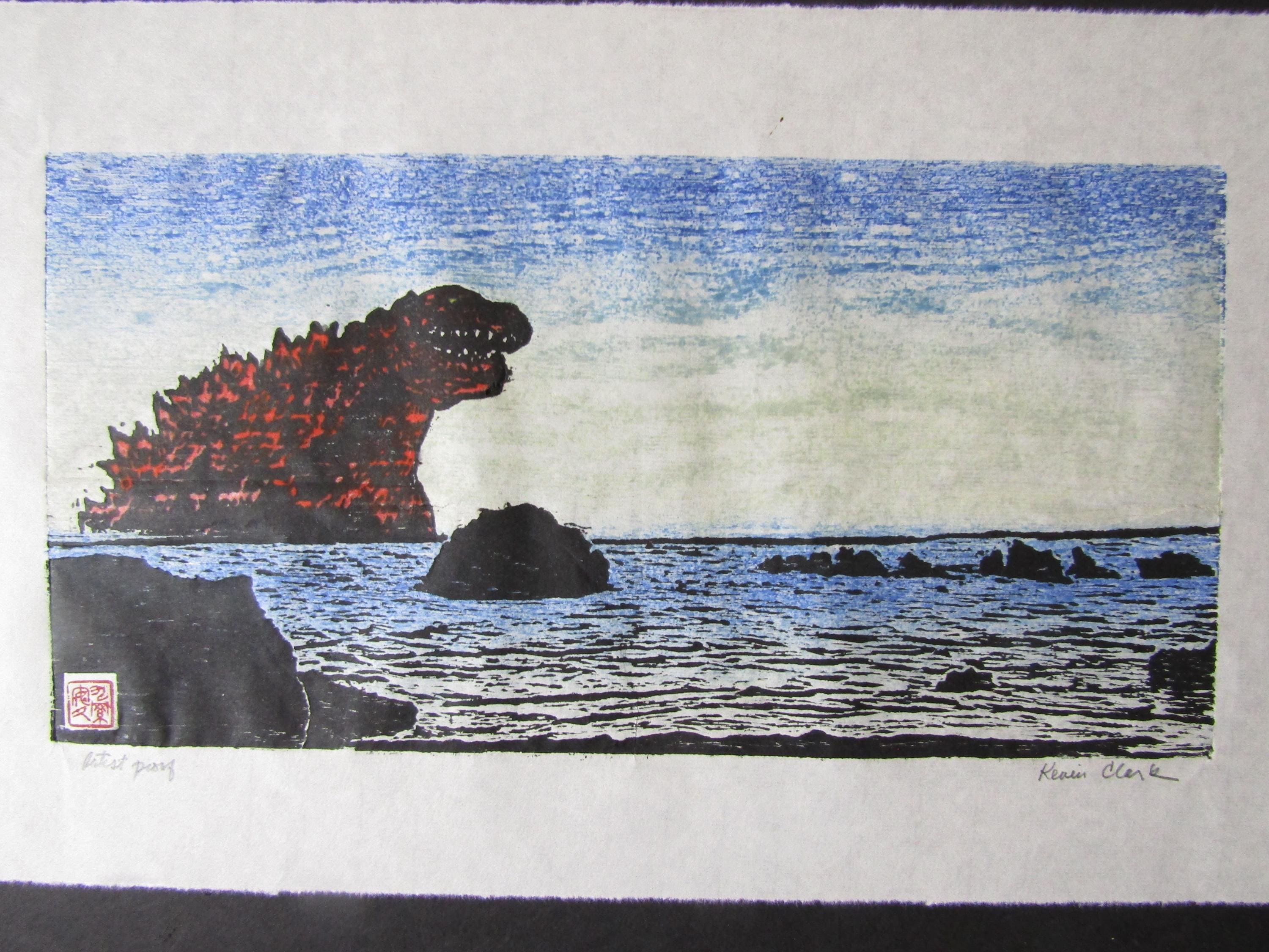 Kaiju Face Rock Bandon Oregon Coast Sea Monster Godzilla-like