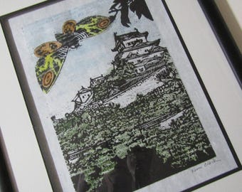 Himeji Kaiju Castle Godzilla-like Mothra Moth Monster Carved