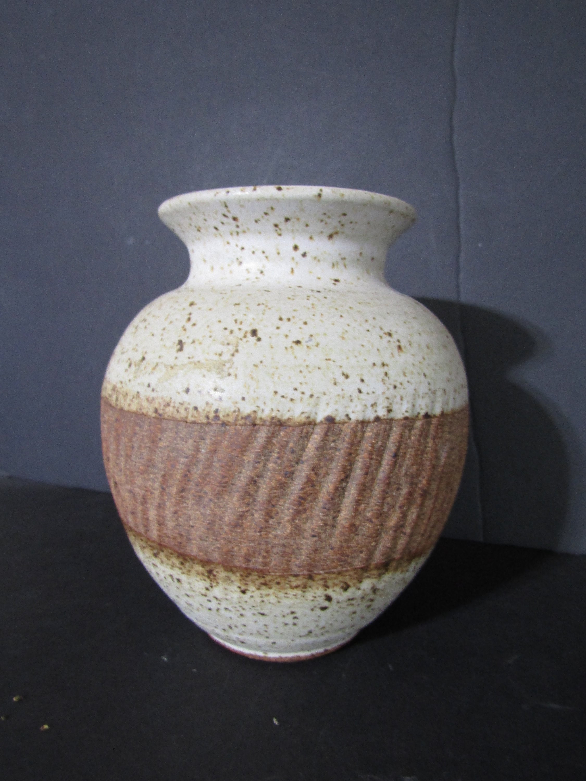 Hand Thrown Kiln Oregon Art Pottery Large Stoneware Vase Bowl by