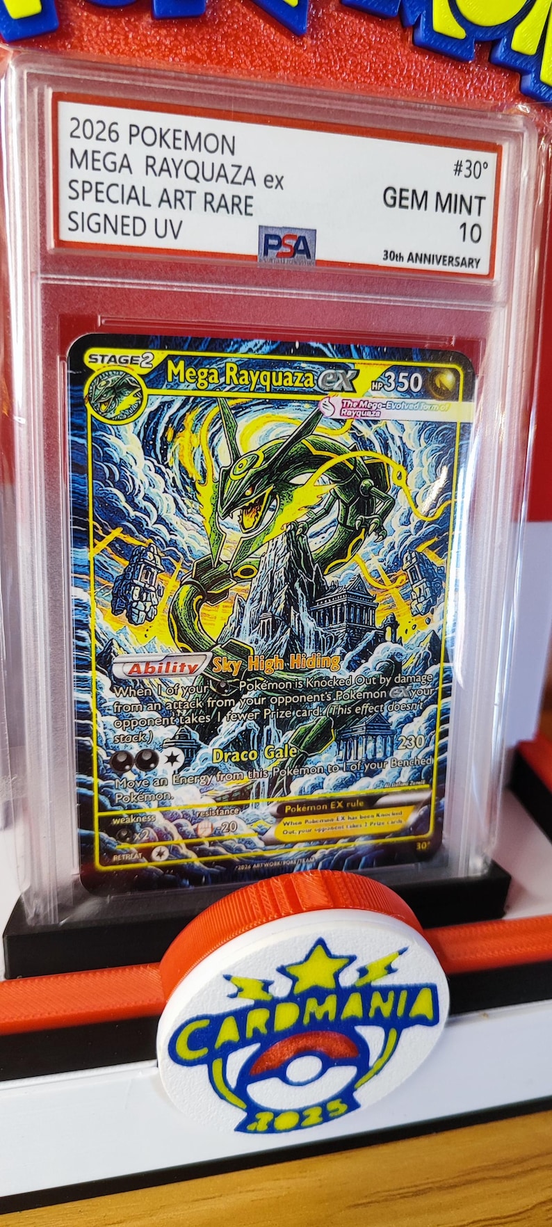 Pokemon 2026 Mega Rayquaza EX Fan Art Rare UV Signed W Oski Il Mgw6 