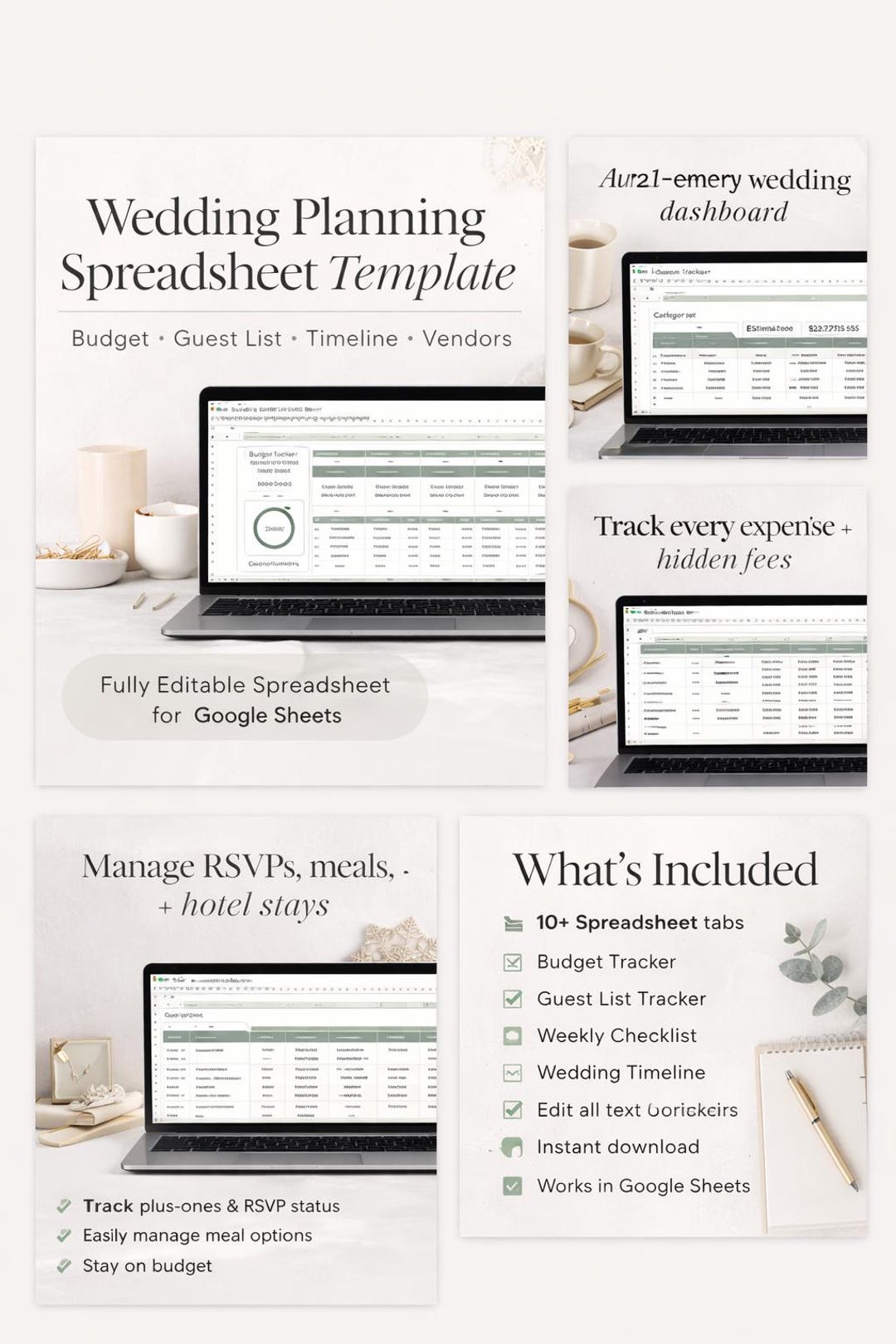 Wedding Planning Spreadsheet Template | Budget, Guest List, Timeline ...