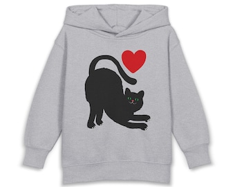 Schwarze Katze mit Herz-Kleinkind-Hoodie | Dein Purrfect Herz Design