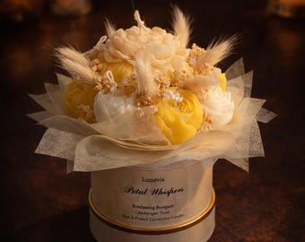 Petal Whisper Candle Bouquet | Floral Soy Wax Arrangement, Handmade Home Decor