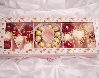 Mother's Day Gift Soy Wax Pillar Candle - Handpoured Floral Scented Home Decor