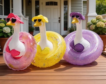 Porch Goose Outfit, Polka Dot Swim Ring Bikini, All-Season Porch Goose Outfit, Festival Goose Costume, Trendy Garden Goose Holiday Set