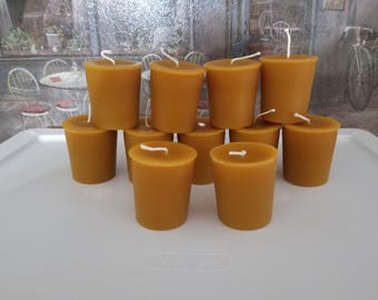 100% Pure Beeswax Honey Scented Votive Candles with Cotton Wix, 8 Pack