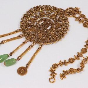 Goldette Asian Medallion Pendant Necklace Huge Coachella - Etsy