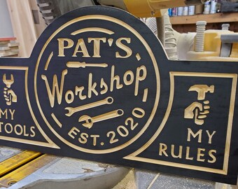 Med.Rustic Metal Papas Garage Sign//Free Shipping//Father/'s Day//Gift for him//Shop