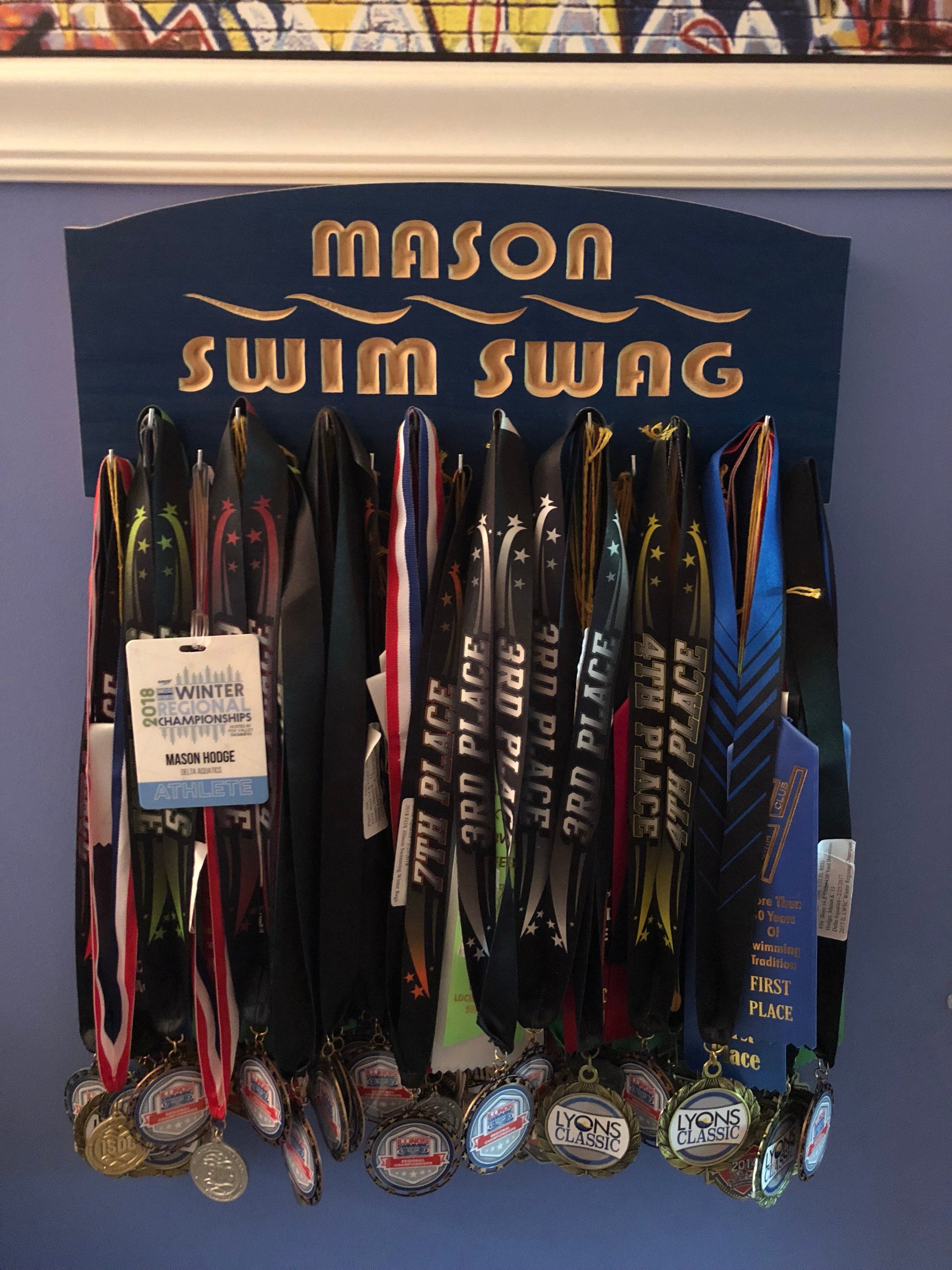 Personalized Swimming Medals Hanger Sports Medal Display Etsy
