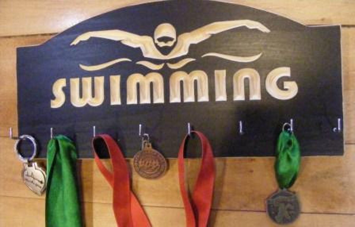Swimming Medals Hanger Sports Medal Display Rack Ribbon Etsy